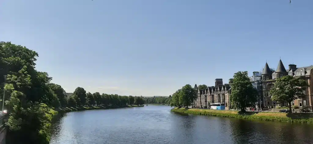 One of the best views in Inverness of the River Ness, Inverness vs Edinburgh.