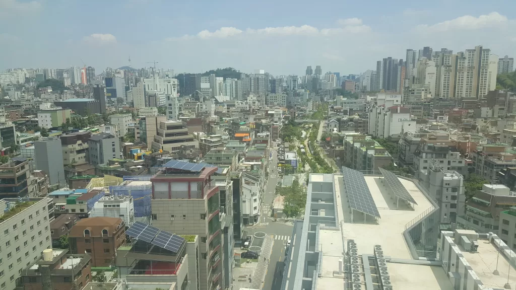 My hotel view of Hongdae from the Holiday Inn Express hotel!