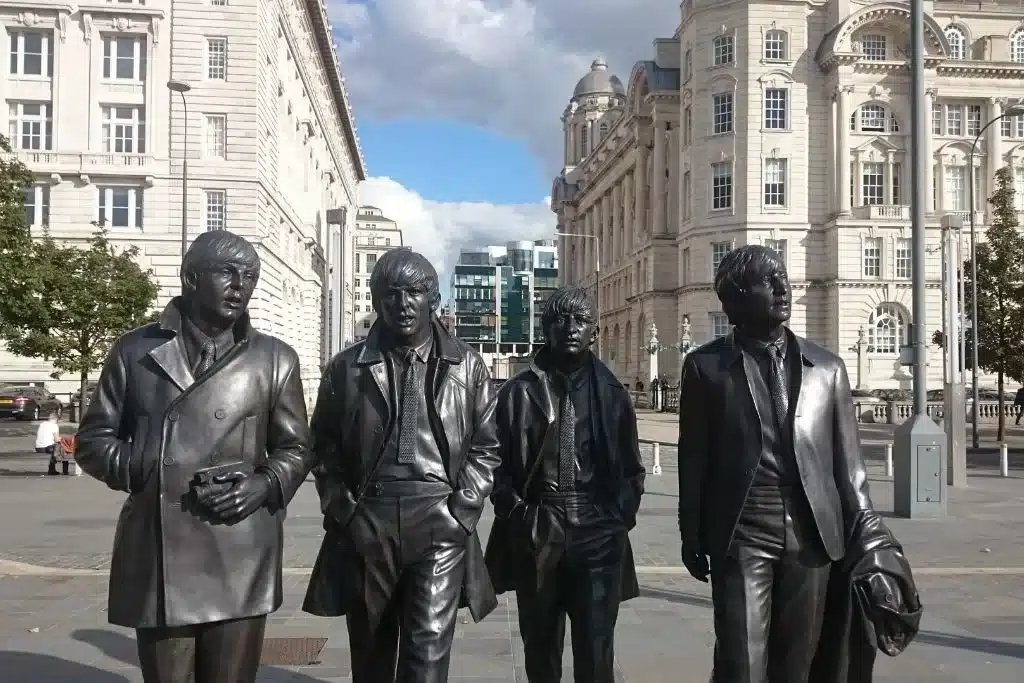 The Beatles statues at Liverpool. 