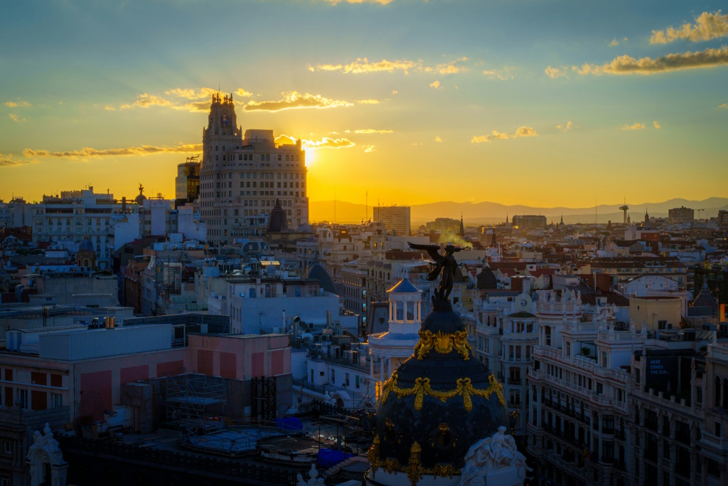 a birds eye view of Madrid